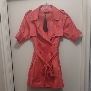 Stefanel Salmon Coat Dress (J528)